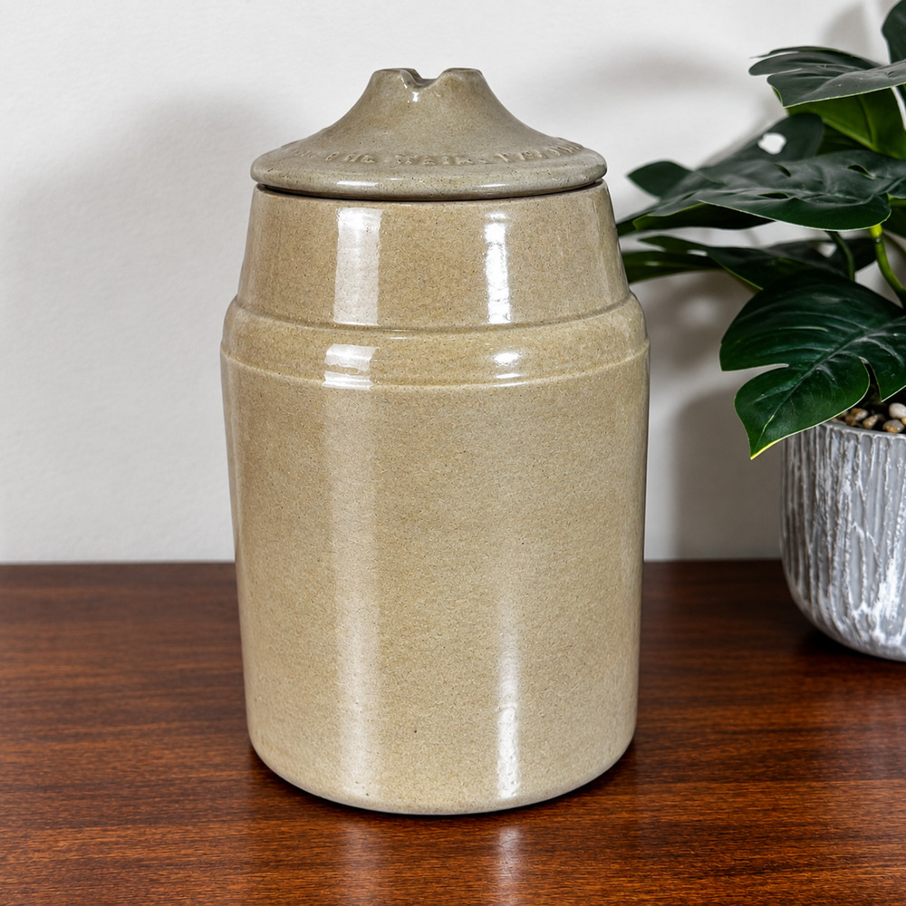 Antique Weir Stoneware Crock with Lid Jar Dated Pat 1901 No. 4